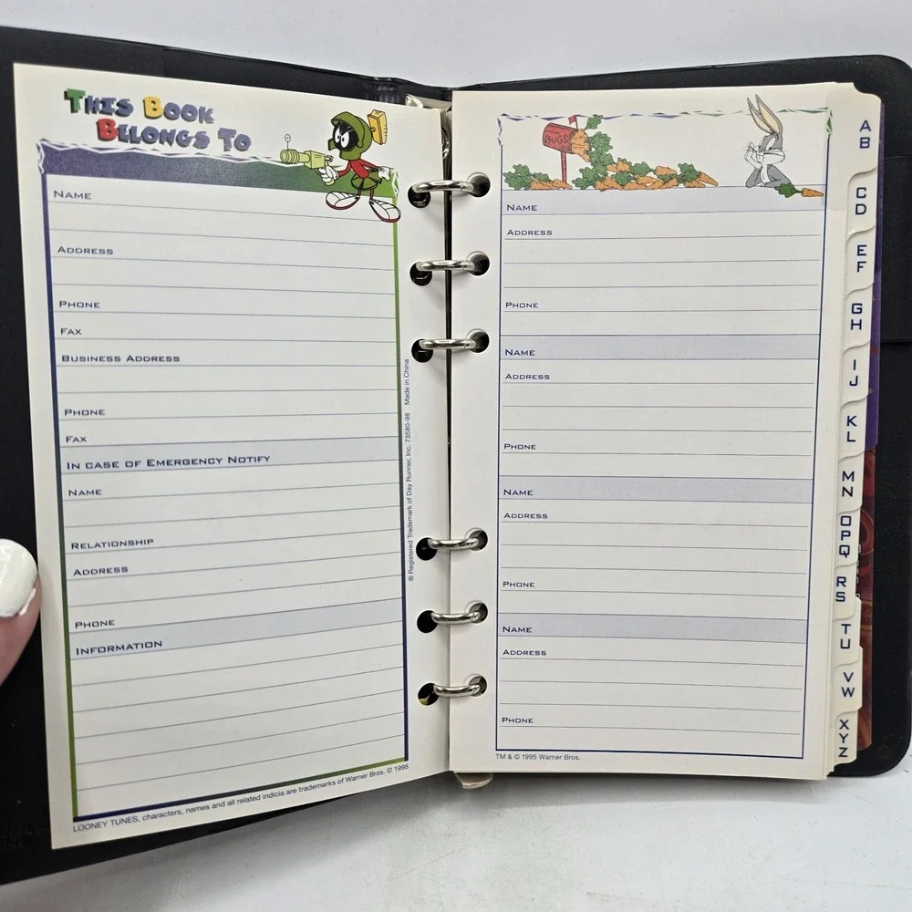 Marvin The Martian New Vtg 1998 DayRunner Looney Tunes  WB Y2K Telephone Book